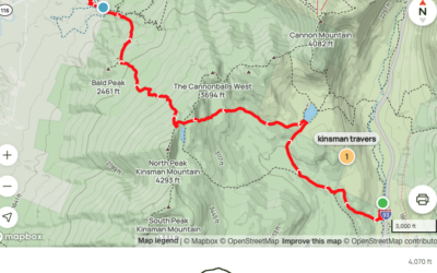 TRIP REPORT:  Point-to-Point Trek Up and Over Kinsman Ridge is not a “Traverse” – by Ham Mehlman